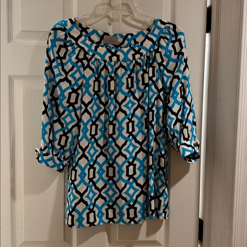 Alice & Trixie Blue and Black Blouse